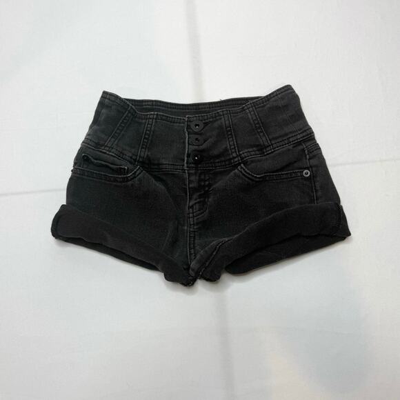 Micro Low Rise Vintage Black Size 3 Shorts - Picture 1 of 4